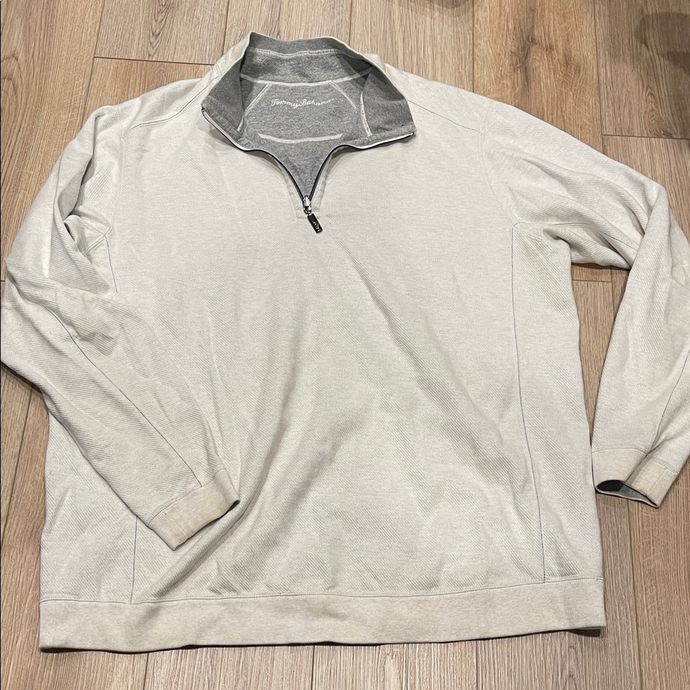 Tommy Bahama Cream Zip-Up Sweater